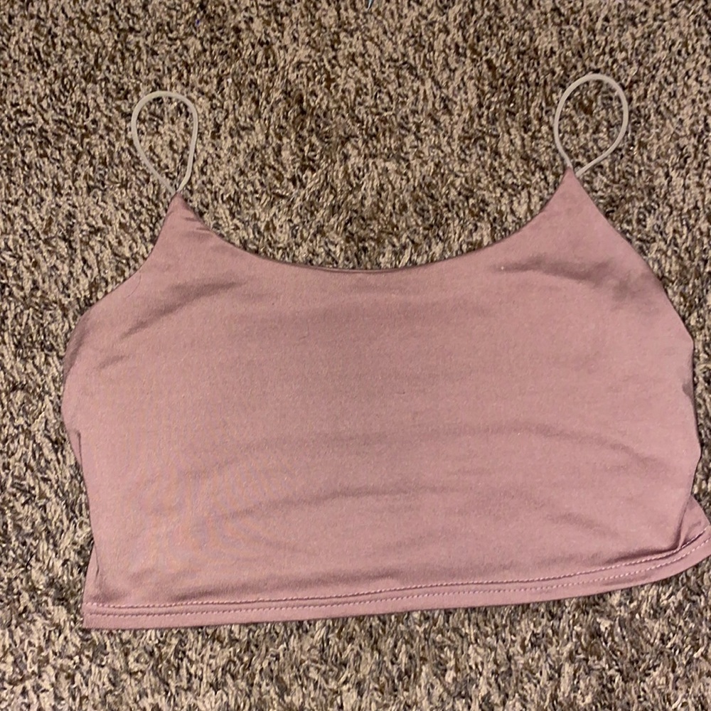 romwe size medium tank in womens , Mauve colored spaghetti strapped tank top